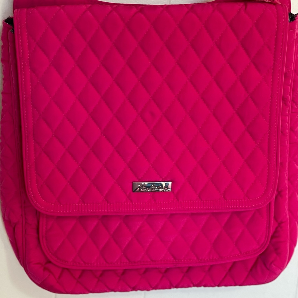 Vera Bradley Hot Pink Crossbody Hipster Quilted Shoulder Bag w/ Adjustable Strap